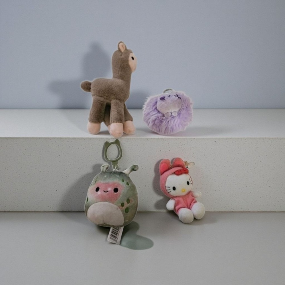Animal‎ Plush Charm Bundle 4 Piece Purse Accessory Set